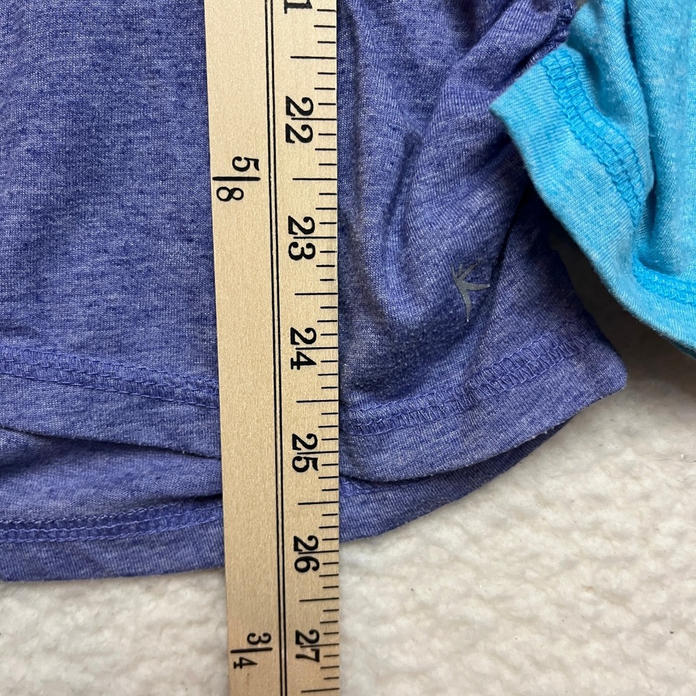 Danskin Now T-Shirt Womens M Blue Purple 2 Pack Semi-Fitted Ruched Active Tops - Picture 6 of 13